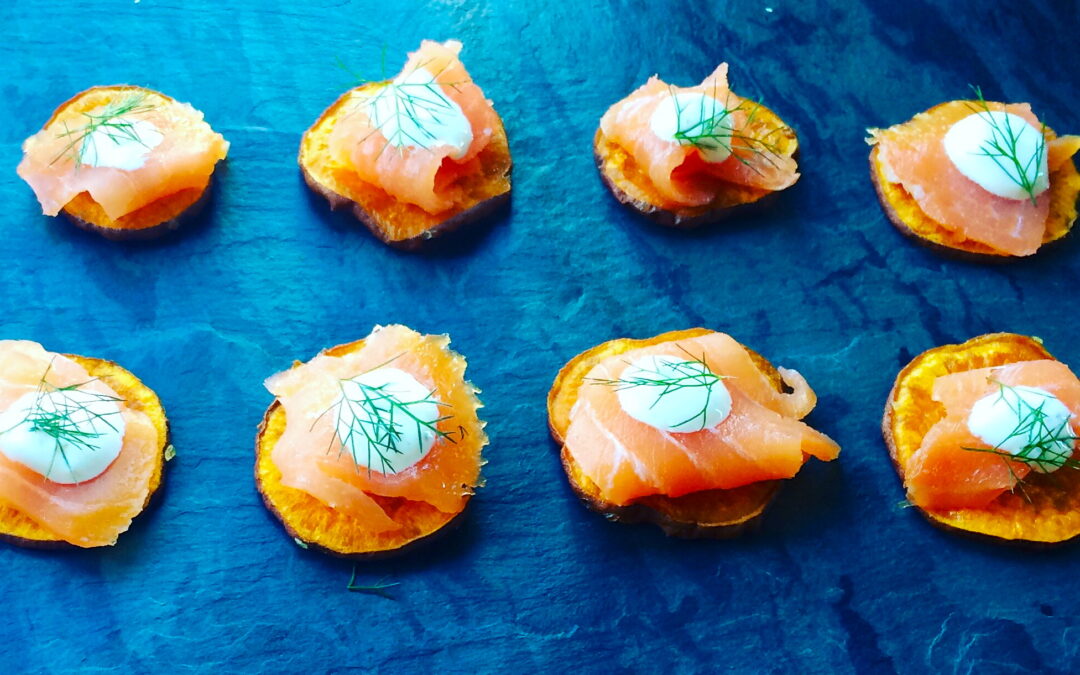 Norwegian Smoked Salmon Sweet Potato Bites