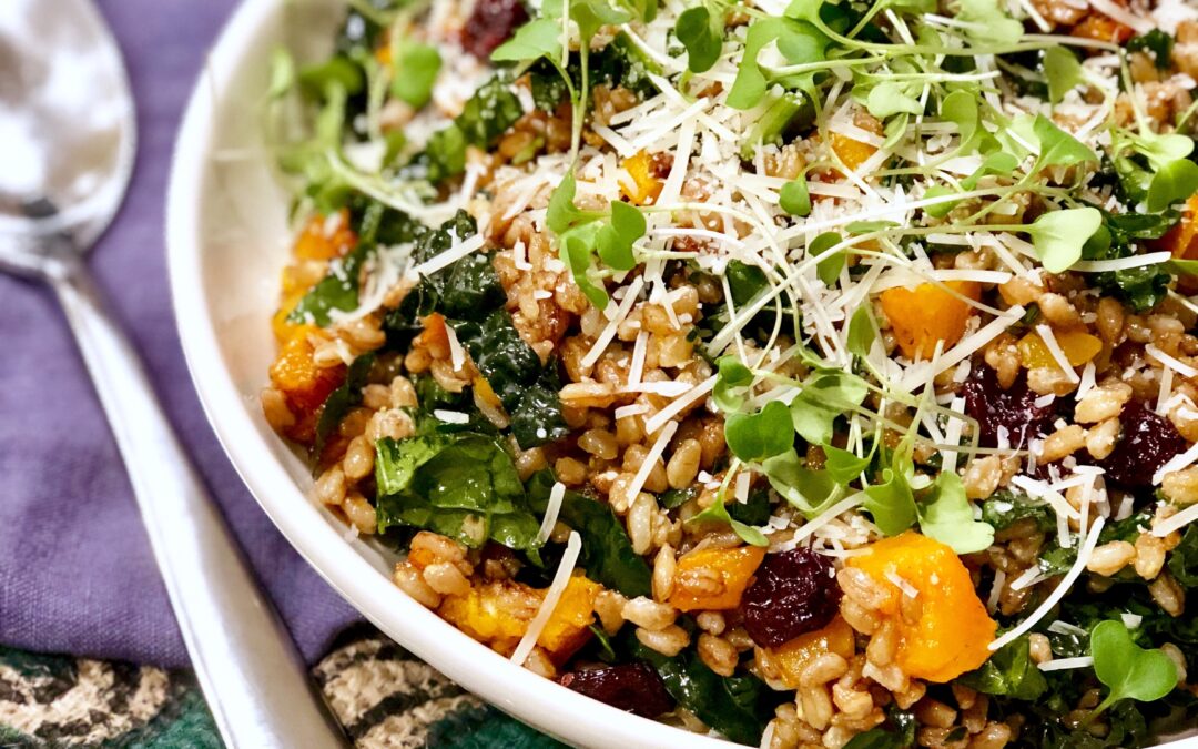 Italian Farro Salad with Kale & Butternut Squash