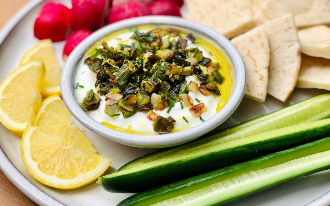 Caramelized Scallion Labneh Dip