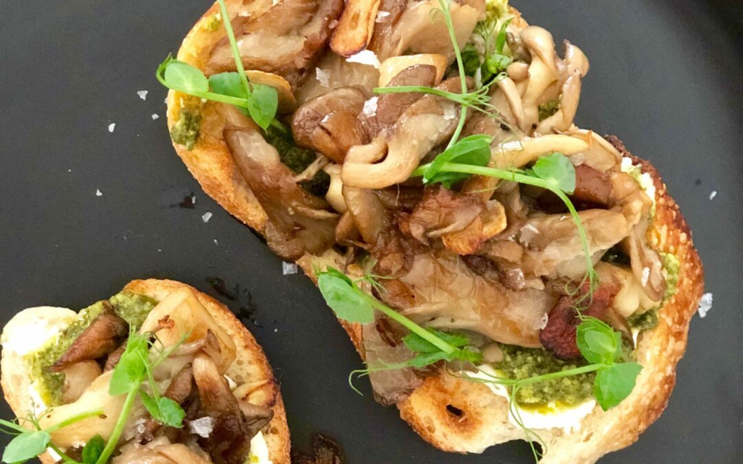 Mushroom Toast with Pesto