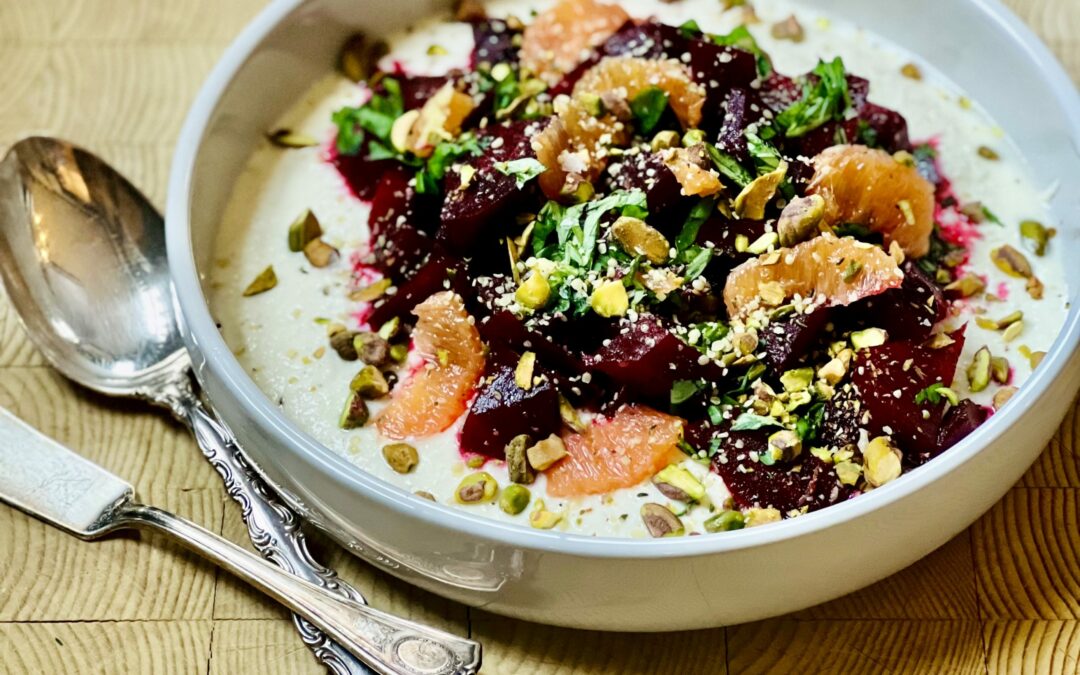 Persian Beet and Yogurt Salad with Citrus and Pistachio (Borani-e-labu)