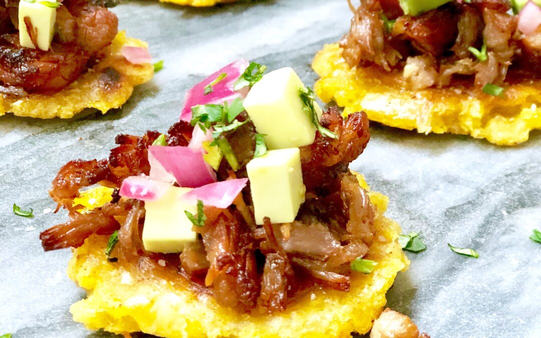 Haitian Shredded Pork with Crispy Tostones