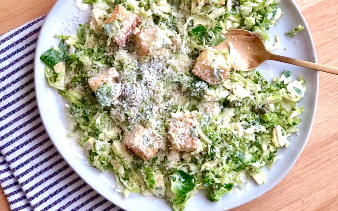 Vegan Brussels Sprout Caesar Salad